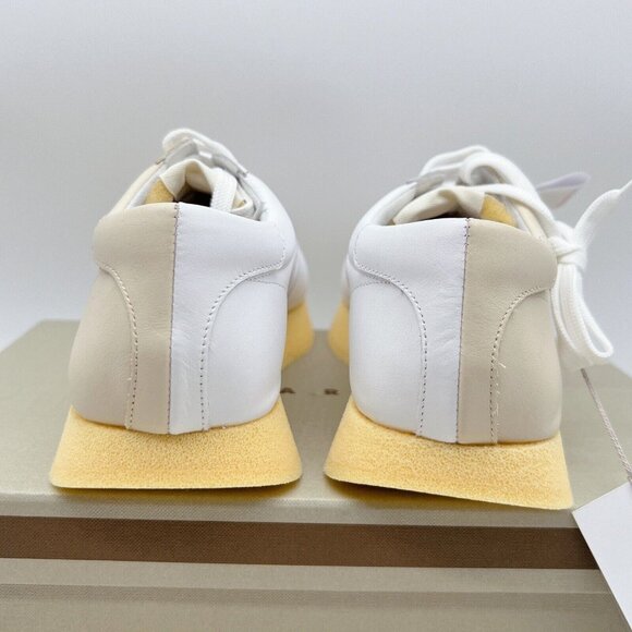 MARNI Split Color Crepe Gat Two-Toned Leather Sneakers Ivory/ White Womens EU 39 - Picture 10 of 16